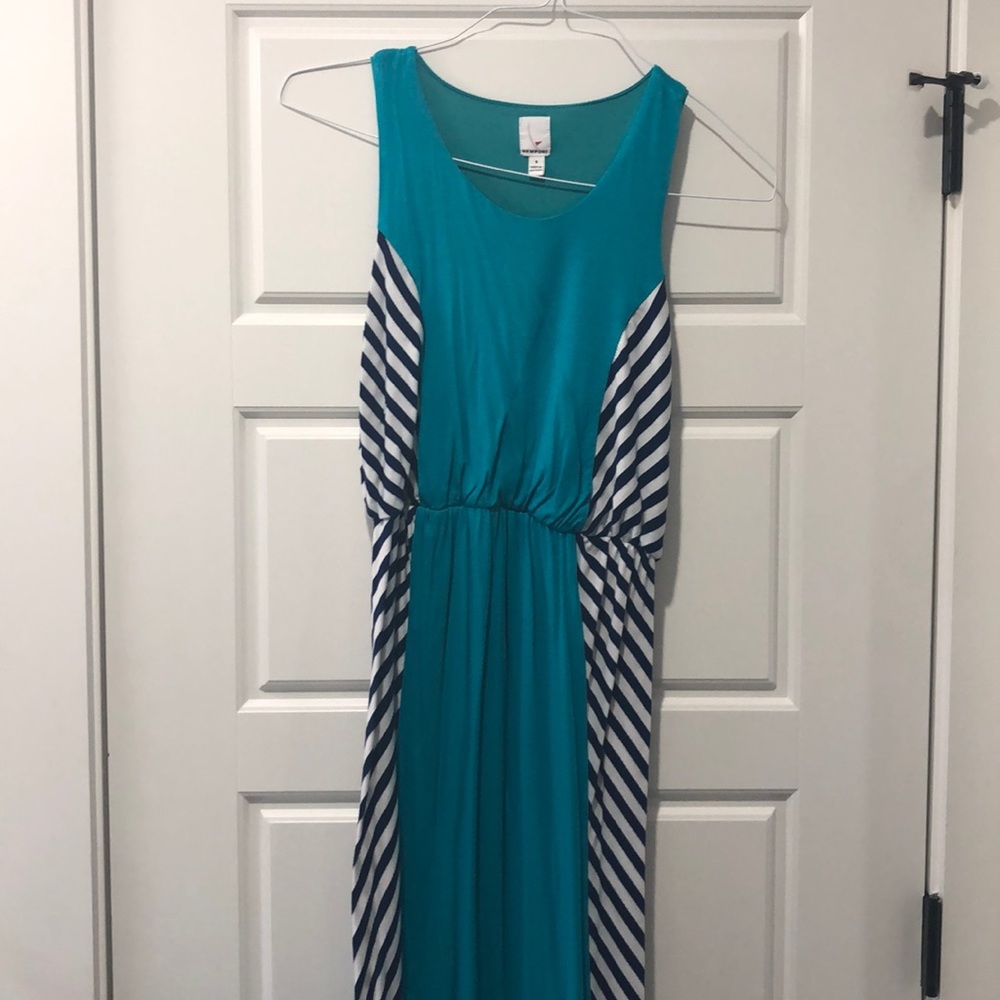Turquoise and striped sundress